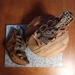 Wedges 9.5 Y2K Cottage Party Peasant Prairie Resort Preppy Goth Western Tropical